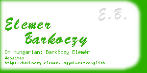elemer barkoczy business card