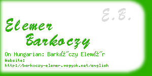 elemer barkoczy business card